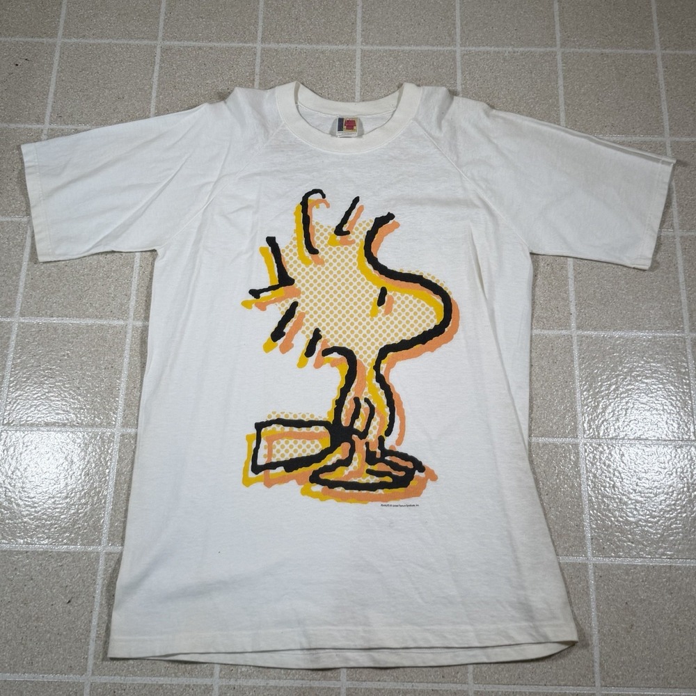 Vintage 90s Peanuts Woodstock Original Grunge Shirt Sz L Made In USA Big Graphic